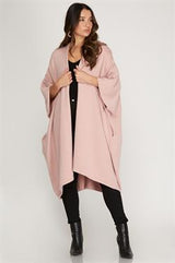 Drop Shoulder Open Front Cardigan