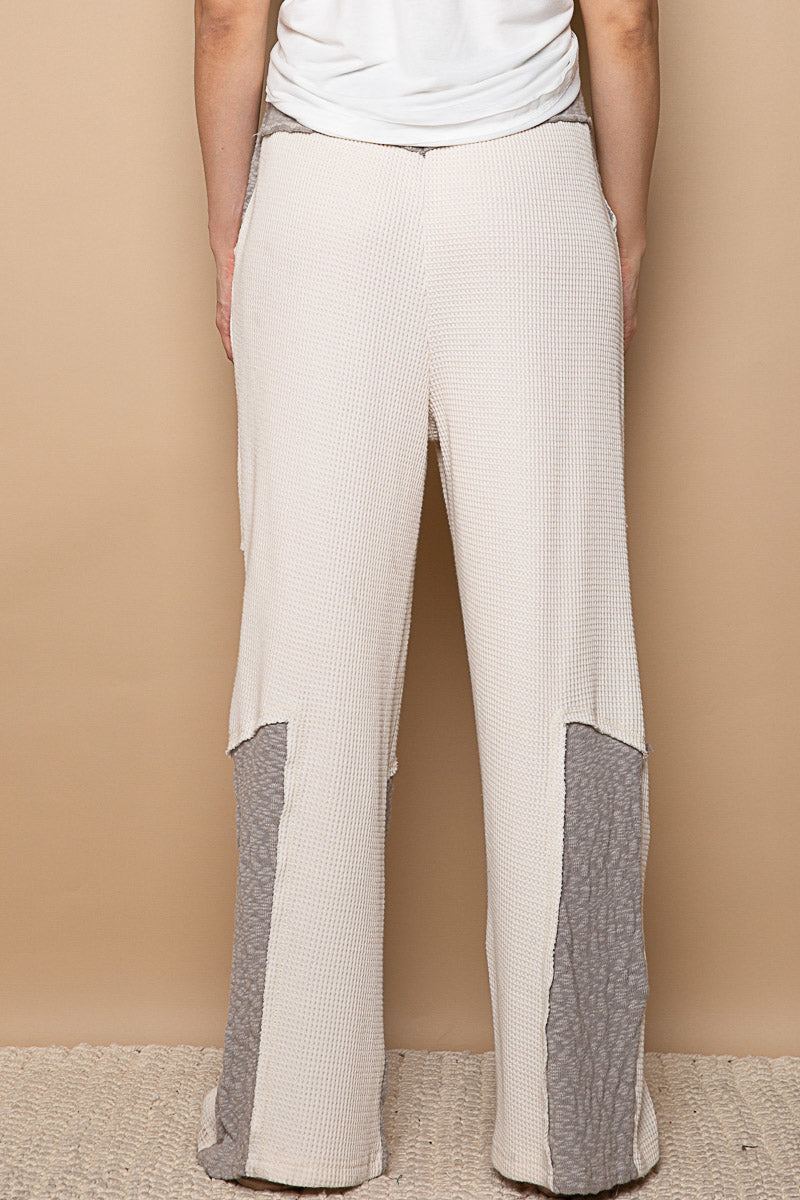 Relaxed Fit Thermal Pant with Overlock Stitch Detail.