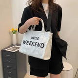 Hello Weekend Tote in White