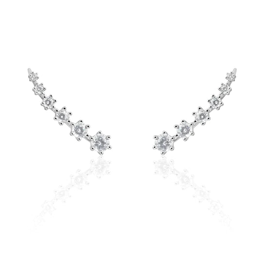 Celinna CZ Bar Earrings-Silver