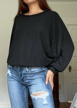 Dolman Puff Sleeve Hacci Top