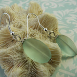 Oval Beach Glass Earrings