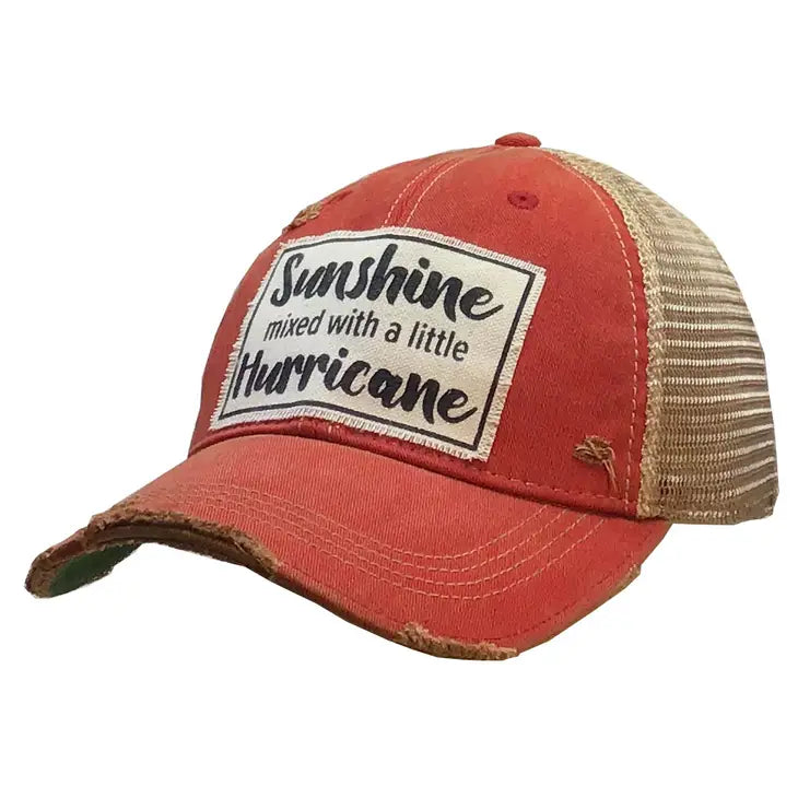 Meshed Distressed Trucker Hat-Sunshine Mixed
