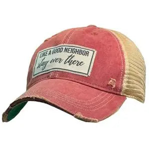 Meshed Distressed Trucker Hat-Like A Good Neighbor