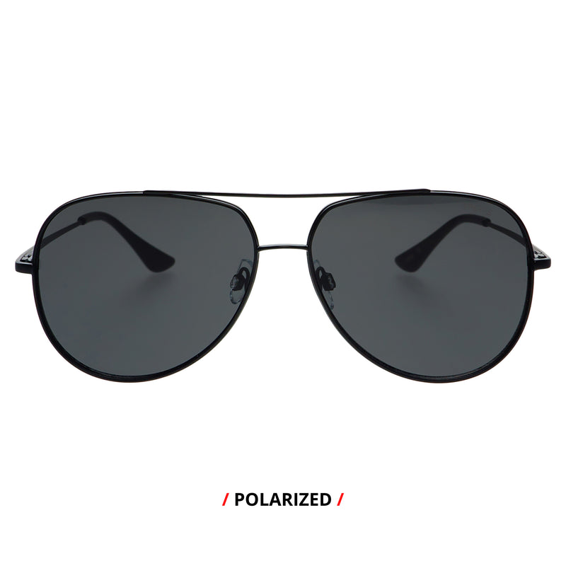 Max Polarized Matte Black Aviator Sunglasses