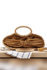 Hand Knitting Casual Summer Beach Straw Bag