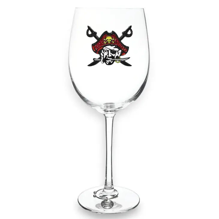 Pirate Jeweled Stemmed Wine Glass