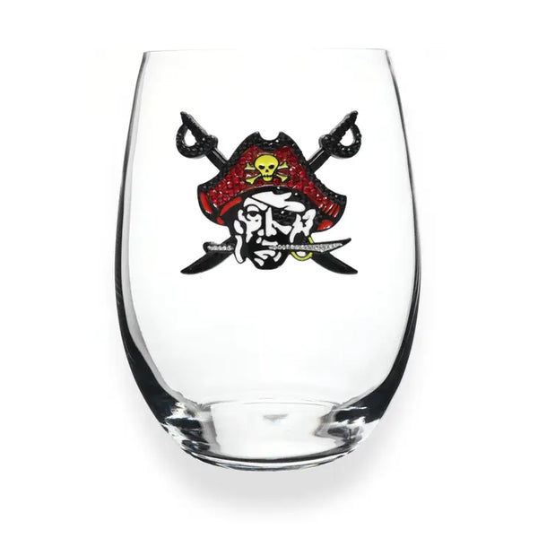 Pirate Jeweled Stemless Wine Glass