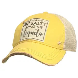 Meshed Distressed Trucker Hat-If You're Going To Be Salty