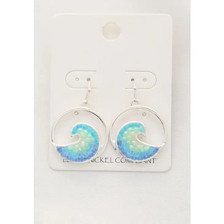 Wave Round Dangle Earring