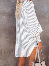 Striped Long Sleeve Mid-Length Shirt