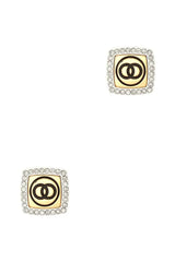 Double O Square Metal Stud Earring
