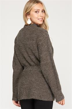 Knit Sweater with Waist Tie Detail