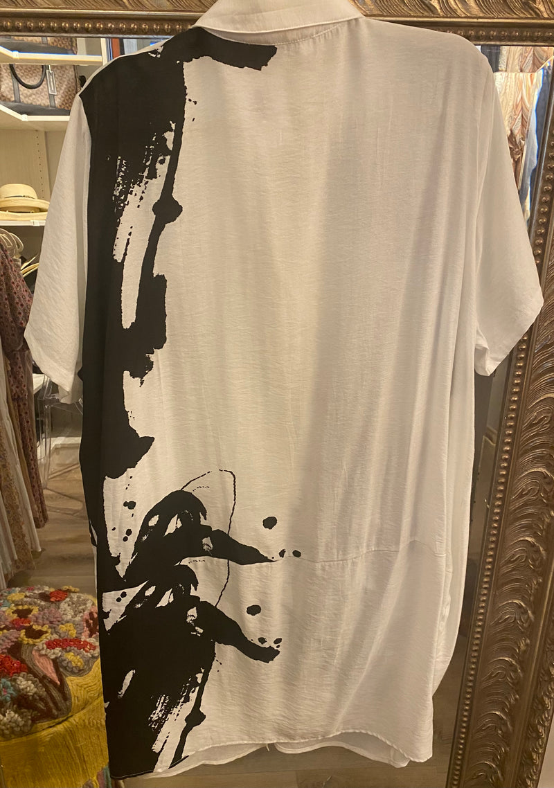 Madonna Pattern Shirt Dress